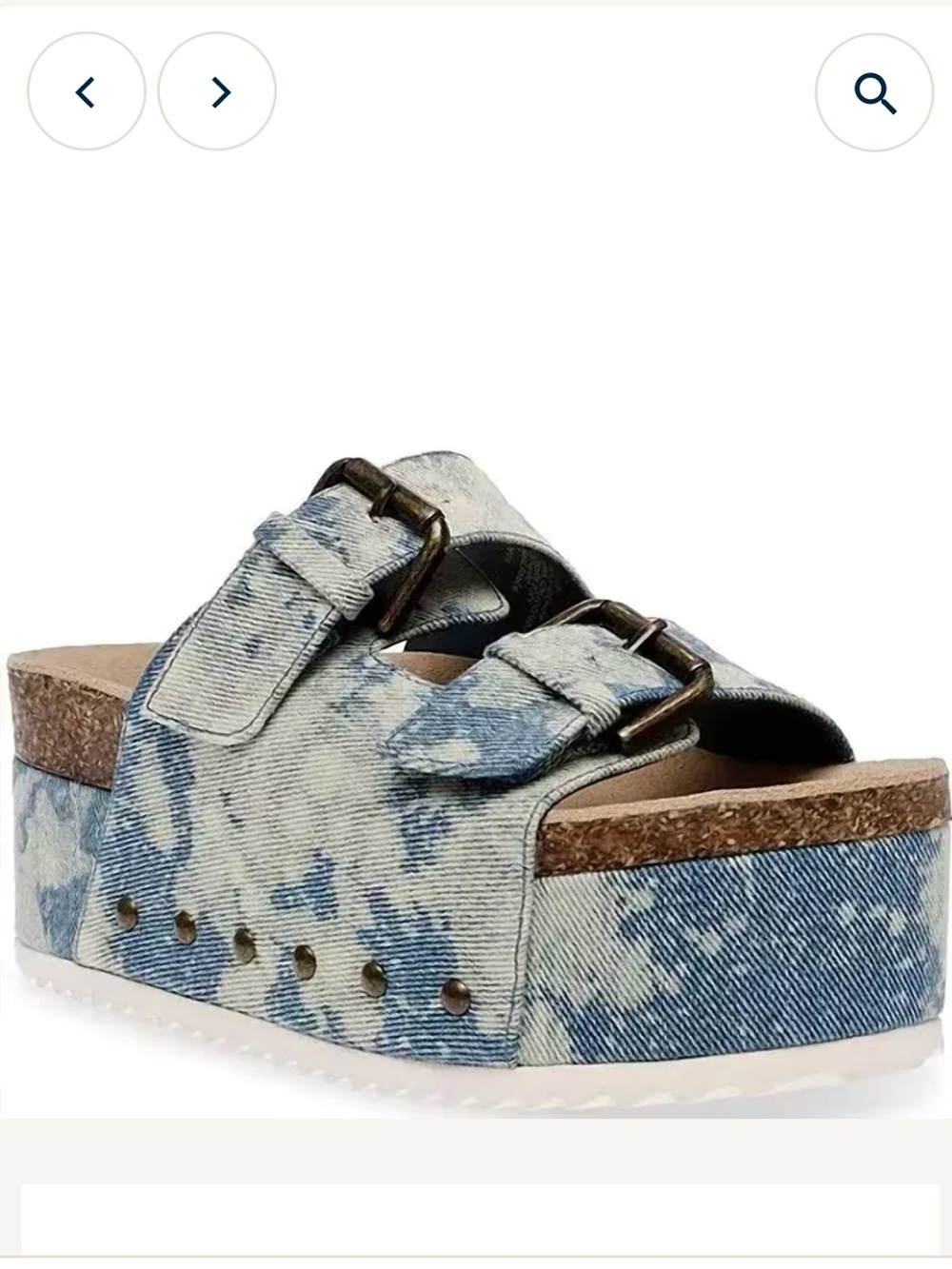 Steve Madden NWT Blue Denim Platform Slide Sandal Size 8 💙